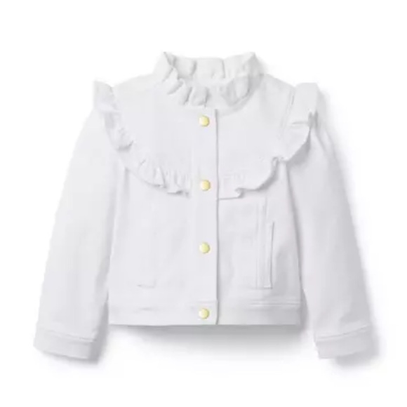 Janie and Jack Girls Denim Ruffle Jacket - Picture 1 of 7